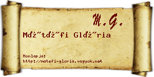 Mátéfi Glória névjegykártya